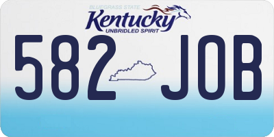KY license plate 582JOB