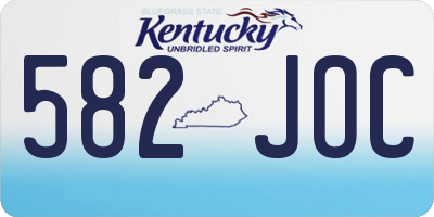 KY license plate 582JOC