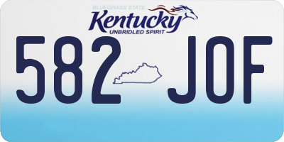 KY license plate 582JOF