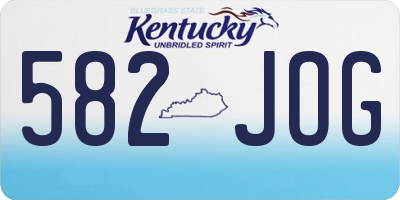KY license plate 582JOG