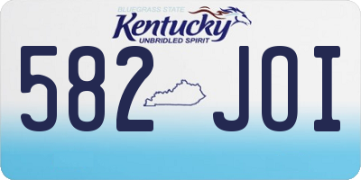 KY license plate 582JOI
