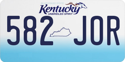 KY license plate 582JOR