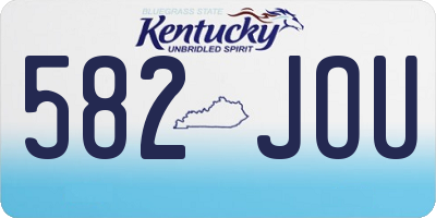 KY license plate 582JOU