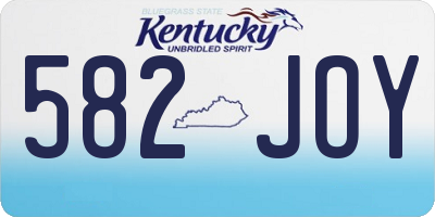 KY license plate 582JOY