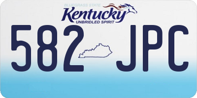 KY license plate 582JPC