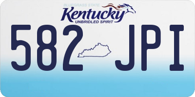 KY license plate 582JPI