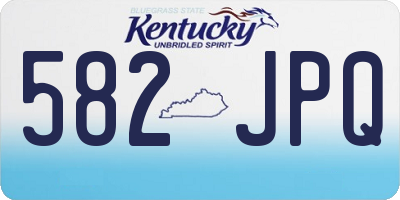 KY license plate 582JPQ
