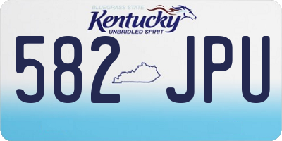 KY license plate 582JPU