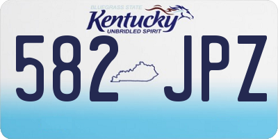 KY license plate 582JPZ