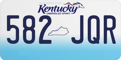 KY license plate 582JQR