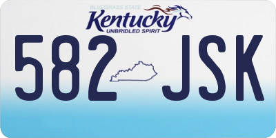 KY license plate 582JSK