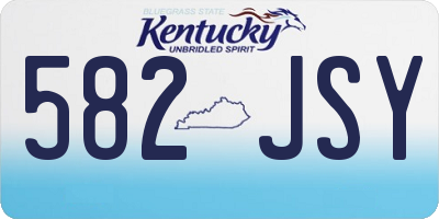 KY license plate 582JSY