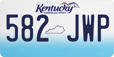 KY license plate 582JWP