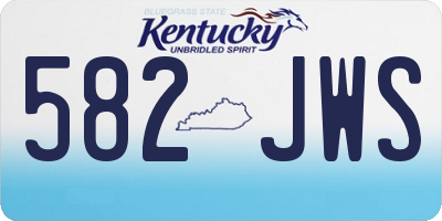 KY license plate 582JWS