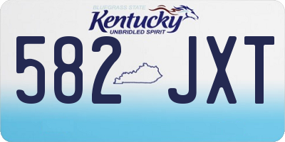 KY license plate 582JXT