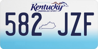 KY license plate 582JZF