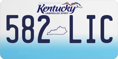 KY license plate 582LIC