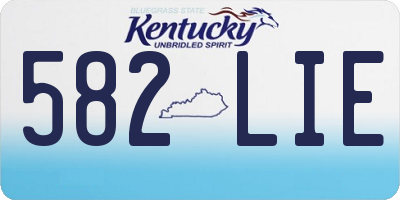 KY license plate 582LIE