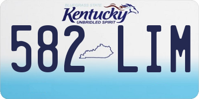 KY license plate 582LIM