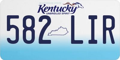 KY license plate 582LIR