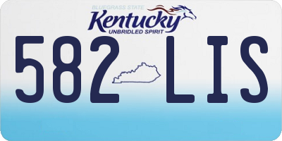KY license plate 582LIS