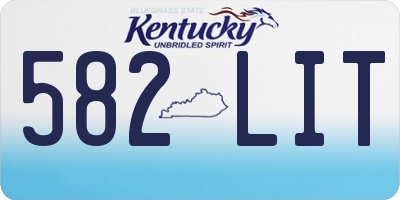 KY license plate 582LIT