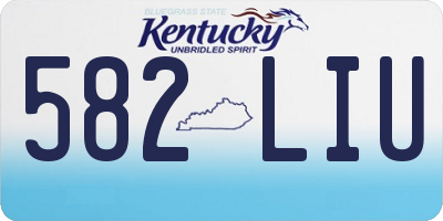 KY license plate 582LIU