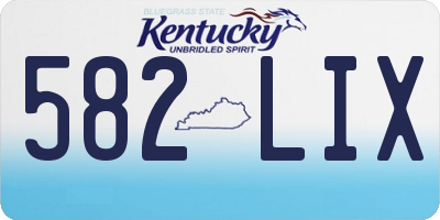 KY license plate 582LIX