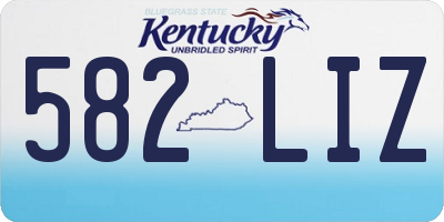 KY license plate 582LIZ