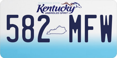 KY license plate 582MFW