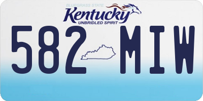 KY license plate 582MIW