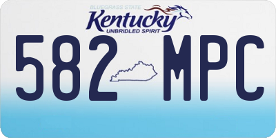 KY license plate 582MPC