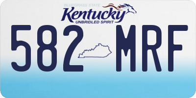 KY license plate 582MRF