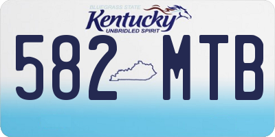 KY license plate 582MTB