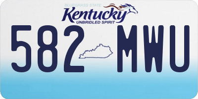 KY license plate 582MWU