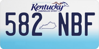 KY license plate 582NBF