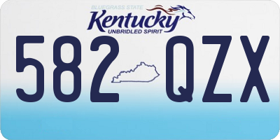 KY license plate 582QZX