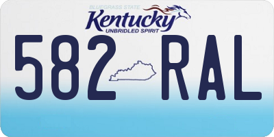 KY license plate 582RAL
