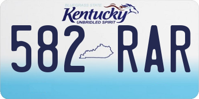 KY license plate 582RAR