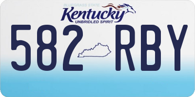 KY license plate 582RBY