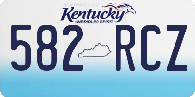KY license plate 582RCZ