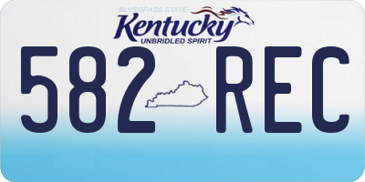 KY license plate 582REC