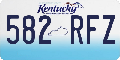 KY license plate 582RFZ