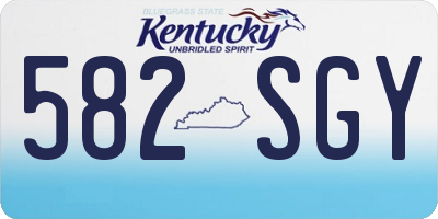 KY license plate 582SGY