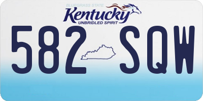 KY license plate 582SQW