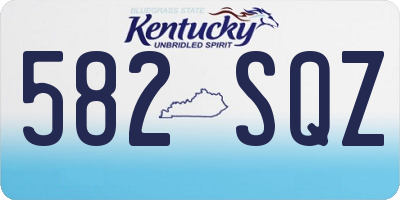 KY license plate 582SQZ