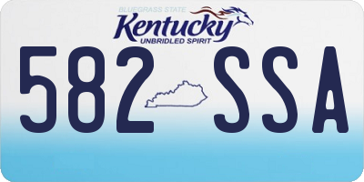 KY license plate 582SSA
