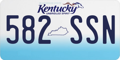 KY license plate 582SSN