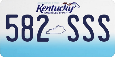 KY license plate 582SSS