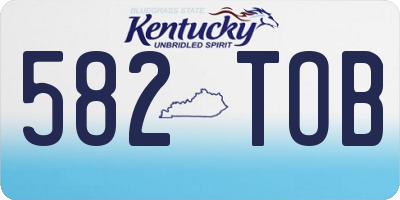 KY license plate 582TOB